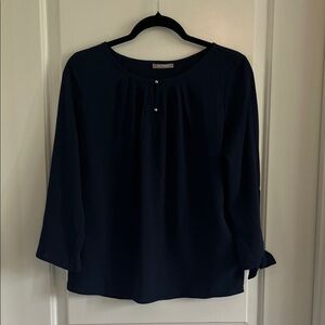 Orsay navy blue blouse tie up  sleeves size 36